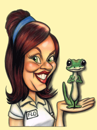 Flo from Progressive caricature